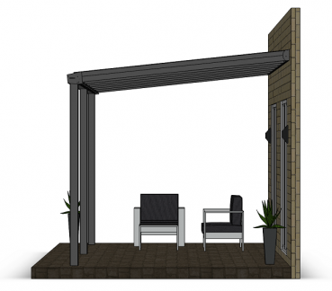 Preview: Überdachung mit 16 mm Polycarbonat, 7 x 3 m